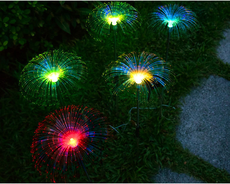 RGBled solar lights, courtyard decoration, seven-color optical fiber jellyfish lights, meteor shower atmosphere, festival lights pic 14