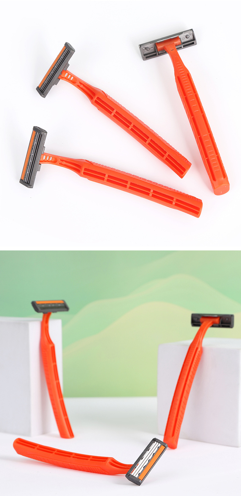 MTC12把装手动刮毛刀三层手动剃须刀男士三层刀头刮胡刀旅游装刀头详情9