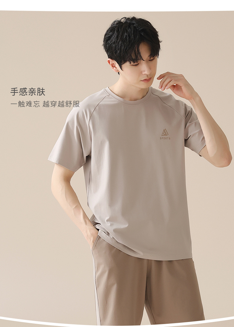 【凉感】拉架棉睡衣男士夏季短袖短裤家居服男款薄款纯棉套装详情22