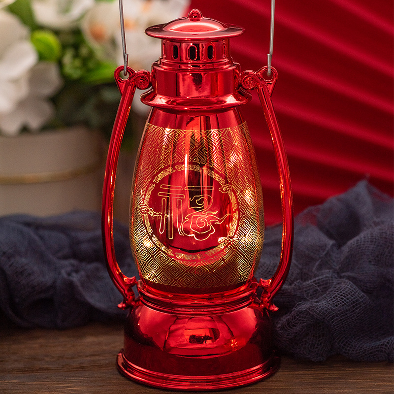 Red led wind lanterns, Spring Festival decorations, small oil lamps, portable electronic horse lanterns, Halloween candlesticks, bar atmosphere decoration pic 7