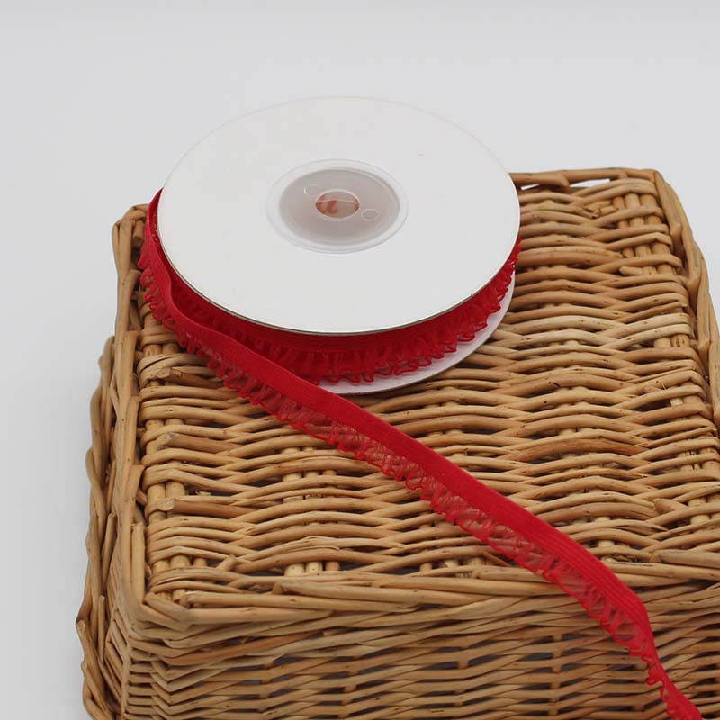 In stock: 1.0cm single-sided black fungus snow yarn lace elastic band for baby clothes, decorative accessories, home textile edging materials pic 10