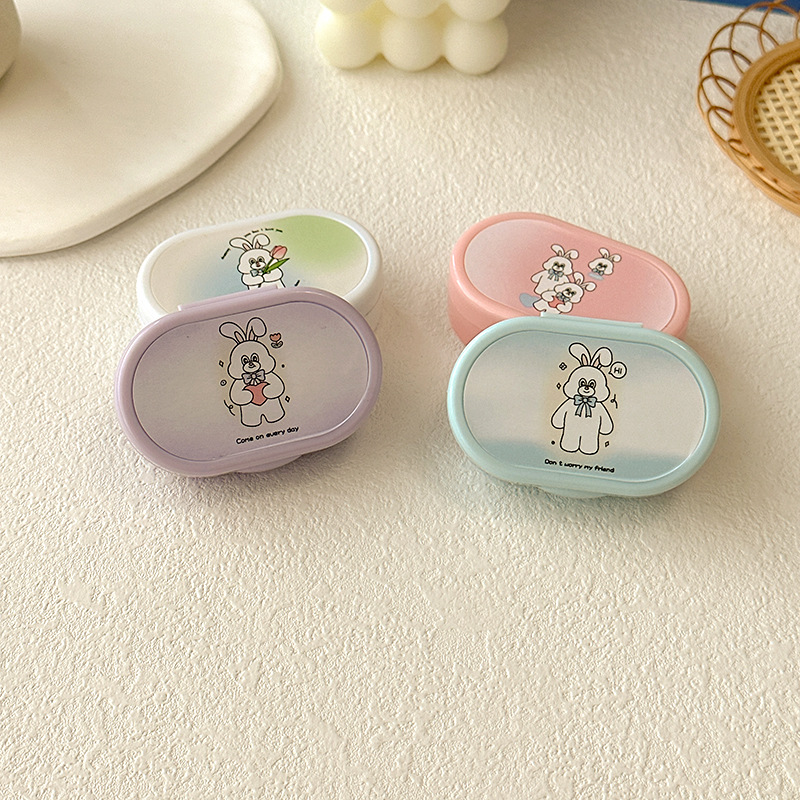 Cartoon Rabbit contact lens case, cute, portable, small and simple beauty contact box and care box JH884, exclusively for foreign trade pic 5