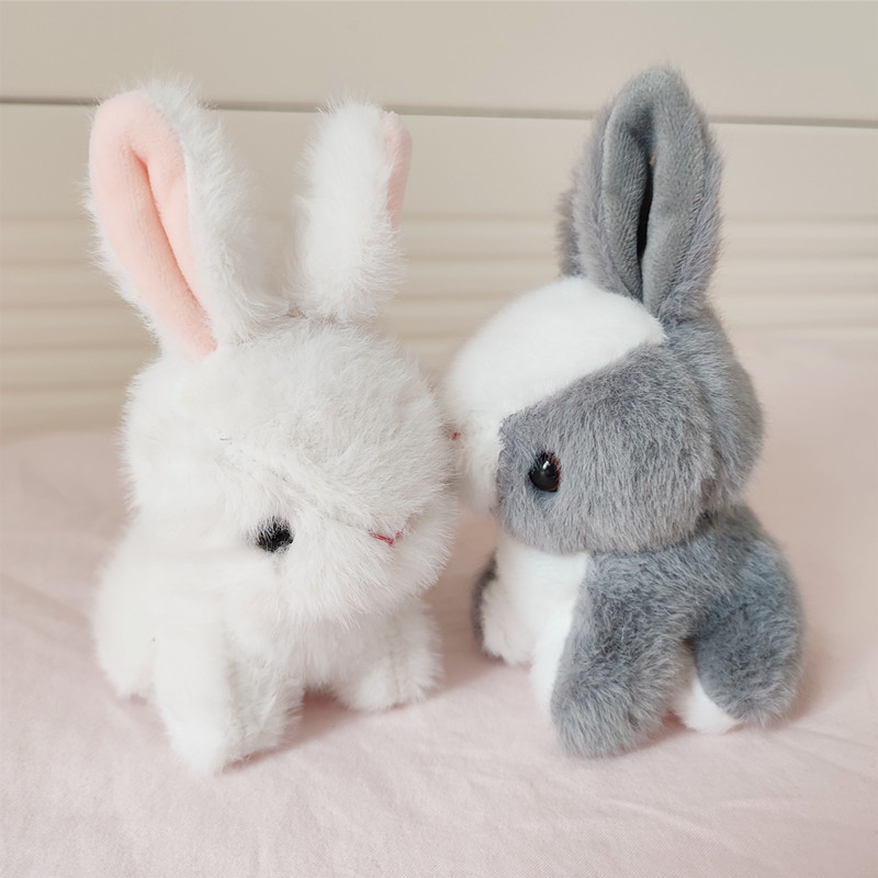 Wholesale of small simulated rabbit plush toy pendants, little white rabbit dolls, mini keychains, bags and pendants pic 5