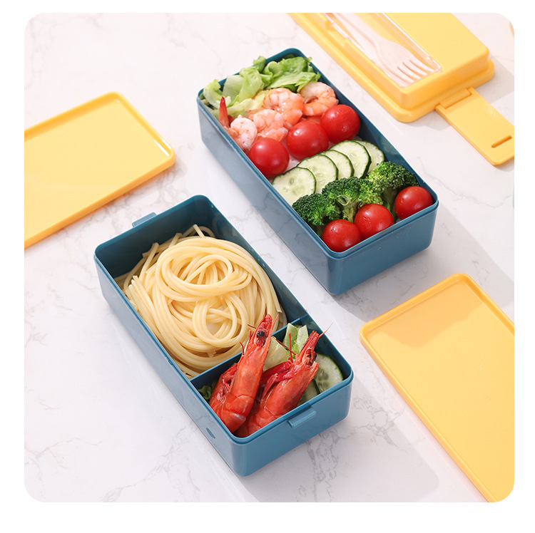 双层塑料饭盒上班族便当盒日式微波炉饭盒学生便携午餐盒分格饭盒详情20