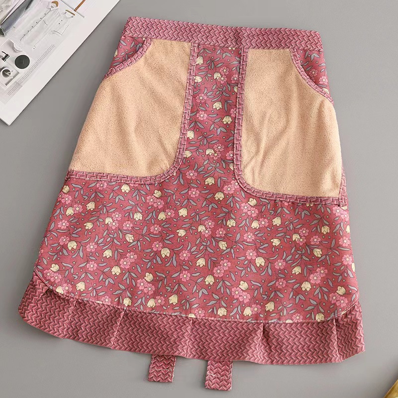 Cotton breathable summer half-length apron, stain-resistant and wear-resistant canvas, cute for girls, kitchen and catering special half-length waistband pic 16