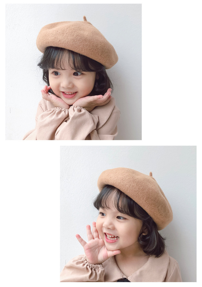 Korea otoño invierno boina niño moda retro 90% cachemira princesa calabaza sombrero niña pintor sombrero de copa pic 10