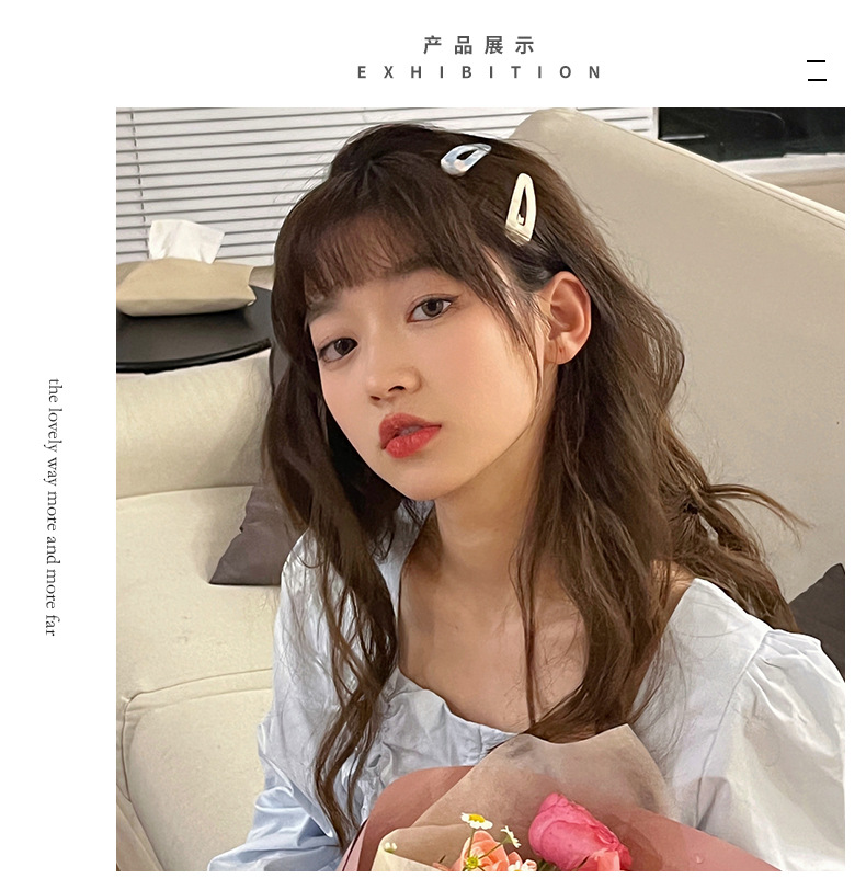 The popular minimalist acetate board BB clip, the girl side bangs clip, and the floral tortoiseshell hollowed-out teardrop hair clip pic 6