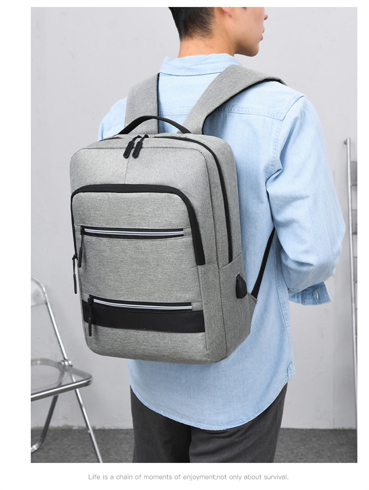 男女可做LOGO电脑双肩包初高中学生书包户外通勤旅行商务背包详情25