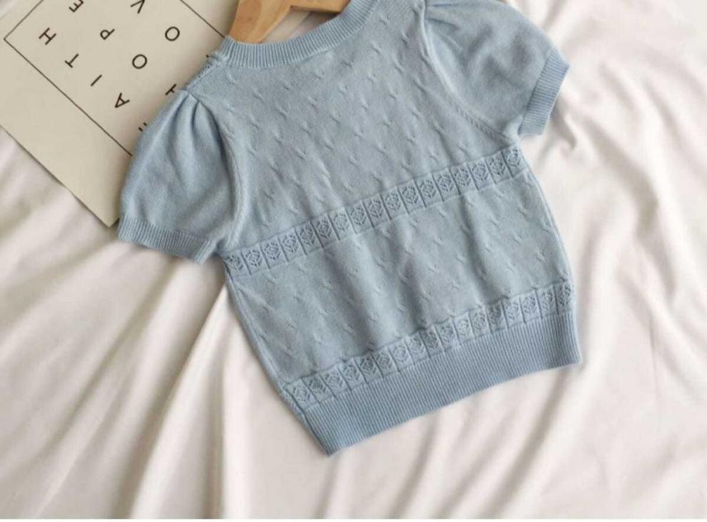 夏女童针织短袖T恤洋气儿童婴儿宝宝冰丝短袖韩版T恤小童上衣女薄详情14