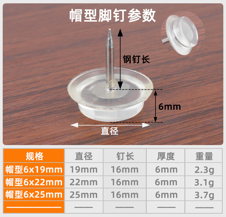 Foot pad nails, silent foot nails, chair, stool, table, furniture, table and chair foot pad rubber nails, floor foot nails, silicone rubber legs pic 10