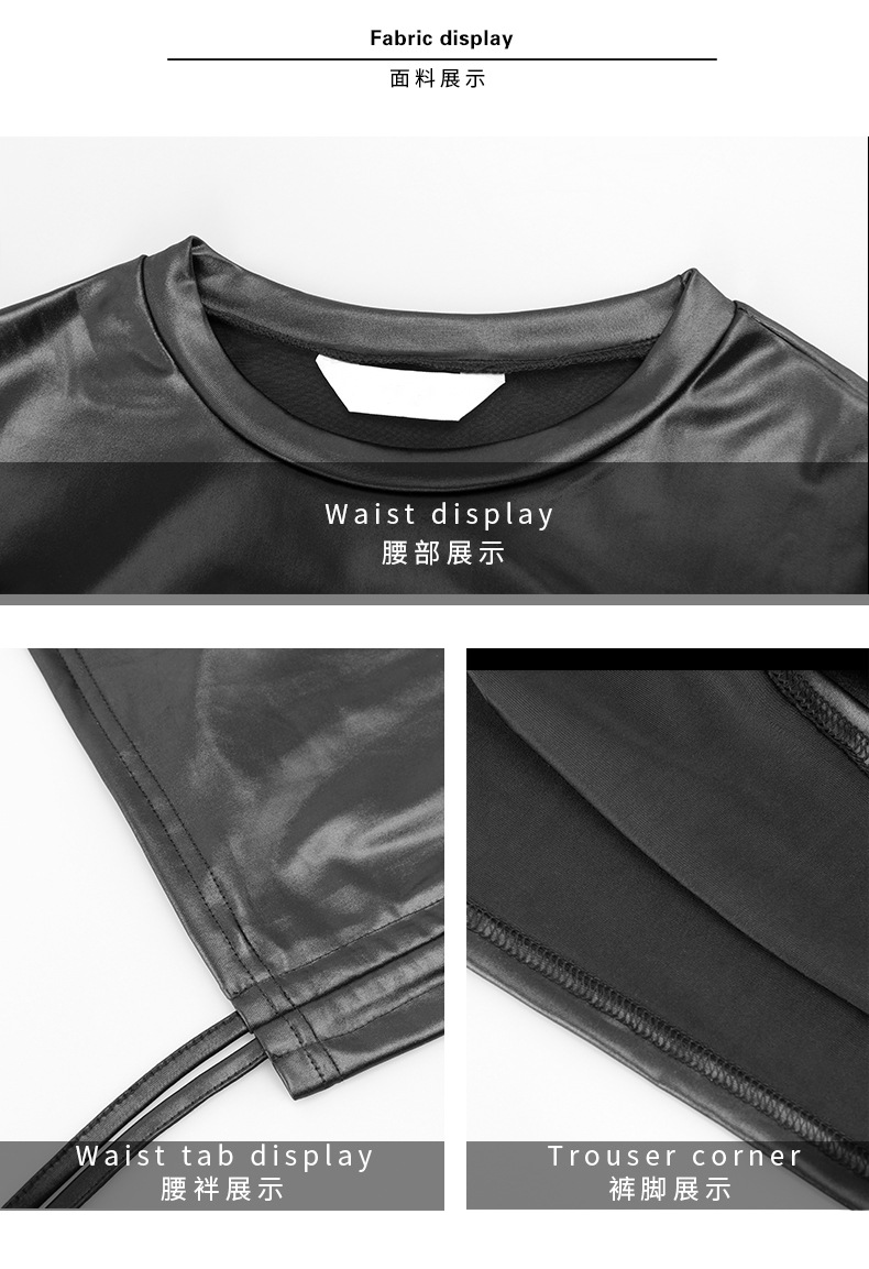 外贸欧美女装爆款紧身皮裙包臀性感辣妹抽绳欧美裙子连衣裙皮女秋详情5