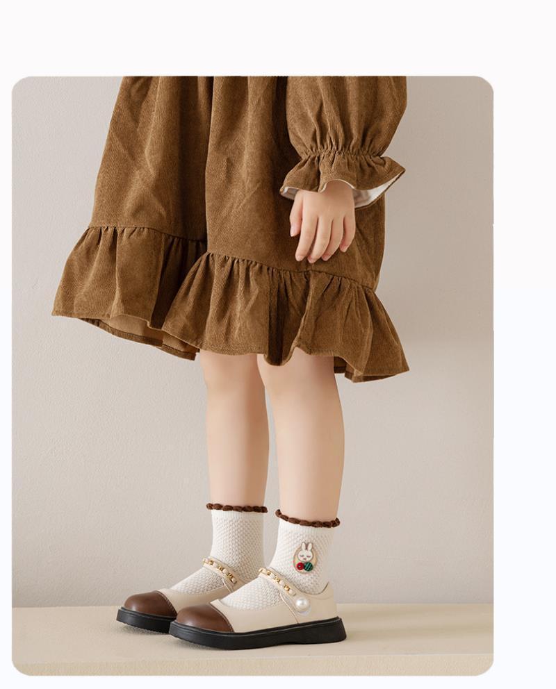 新品袜子女童春秋季儿童中筒女孩中大童抗起球学生薄款卡通棉袜冬详情12