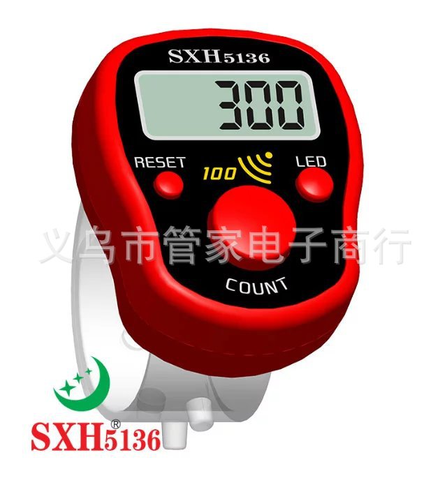 The multi-functional whole-body sound-emitting reminder LED night-luminous electronic chanting counter can be manually pressed with a backlit counter pic 6