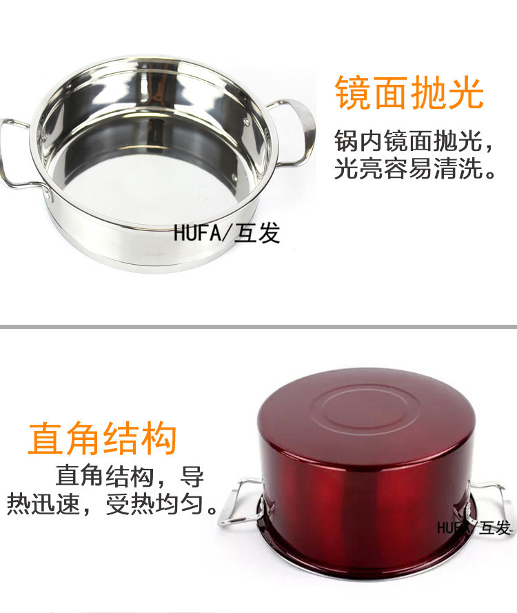 Color three-piece right-angle pot set 16/18/20cm double steel ear soup pot set pic 9