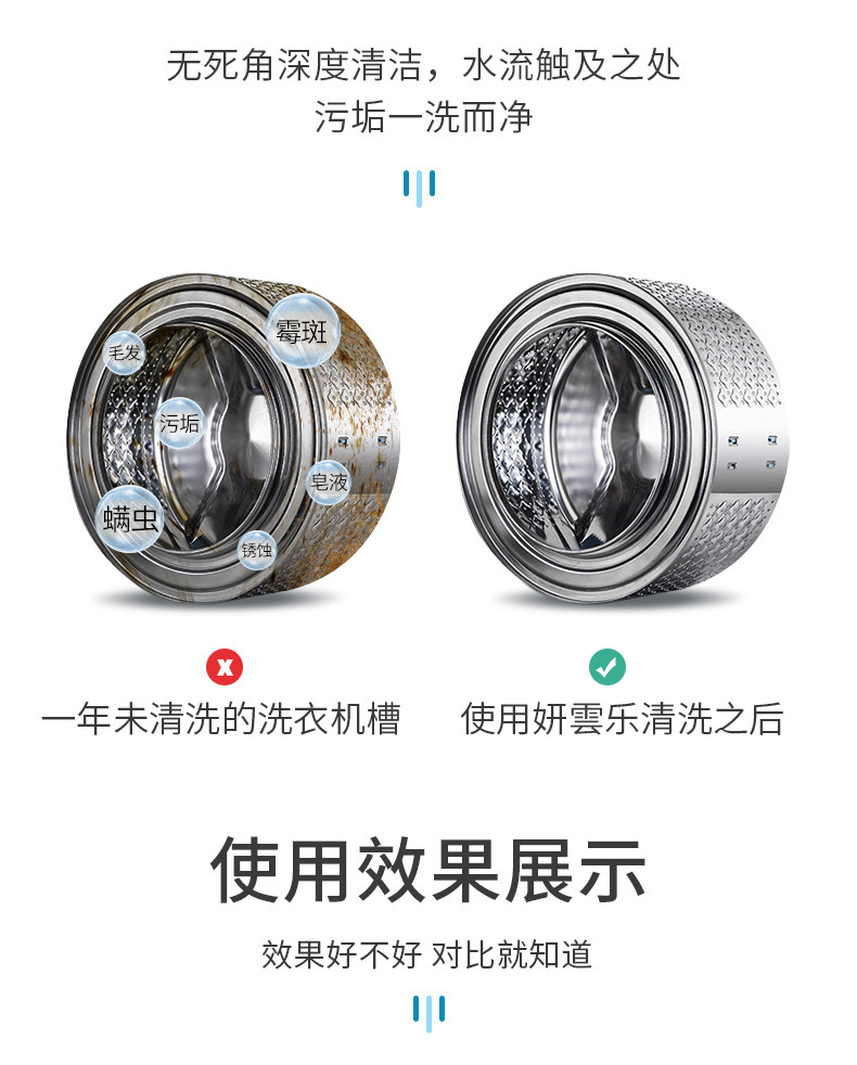洗衣机槽清洗剂泡腾片家用全自动滚筒式杀菌消毒清洁片去污渍神器详情7