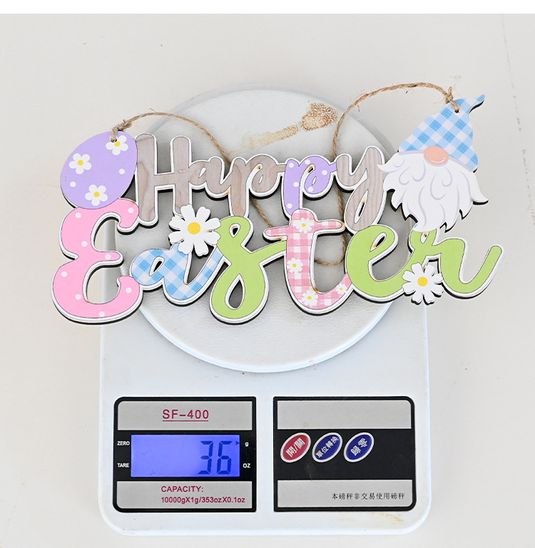 Cross-border new products: Haobei Easter Decorative wooden pendants, Easter rabbit egg pendants, and hanging ornaments pic 14
