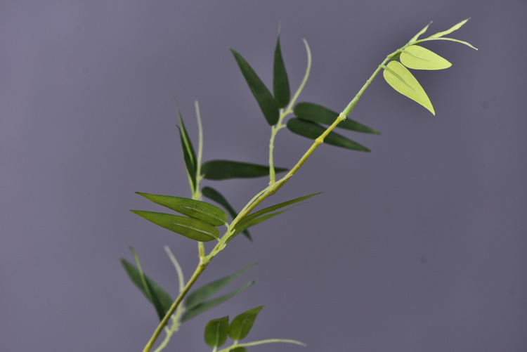 Factory direct sales of artificial bamboo leaves, new Chinese style Zen-like artificial leaves wholesale, 2-prong bamboo leaves, flower and leaf materials, green plants, Lanjin artificial plants pic 6