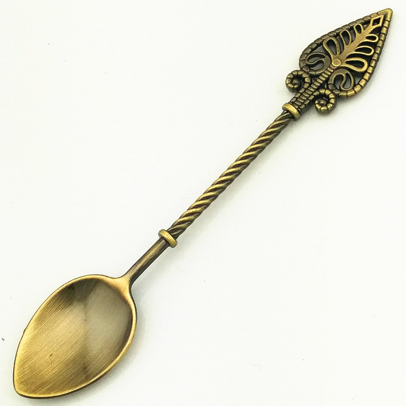 New retro alloy coffee spoon, ice cream spoon/jam spoon, small recipe, gold, silver and copper dessert spoon (JY90) pic 33