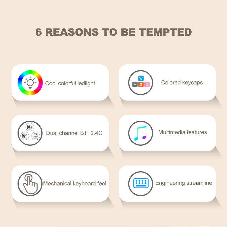 Viper K98 wireless Bluetooth dual-mode mechanical feel keyboard, fashionable color-blocking office luminous gaming computer keyboard pic 21