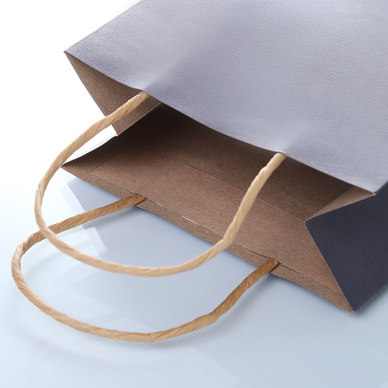 Customized eco-friendly high-end kraft paper gift bags, export kraft paper bags, general clothing packaging handbags pic 9