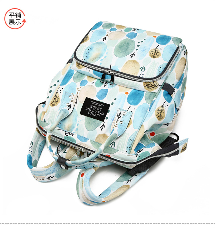 Wholesale of new mom bags, large-capacity waterproof double-shoulder baby bags with baby bottles and diapers, ultra-light mom baby bags pic 24