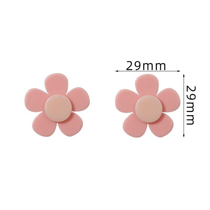 DIY pink flower acrylic piece earrings, stud earrings, phone cases, hair clips, handcrafted materials, bulk goods, accessories wholesale pic 1