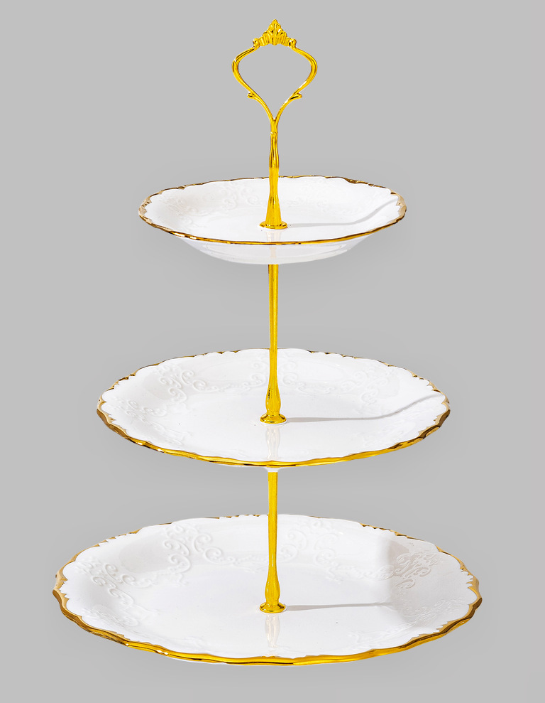Wholesale of light luxury ceramic tableware sets, high-end gold-plated plates with gold edges pic 12