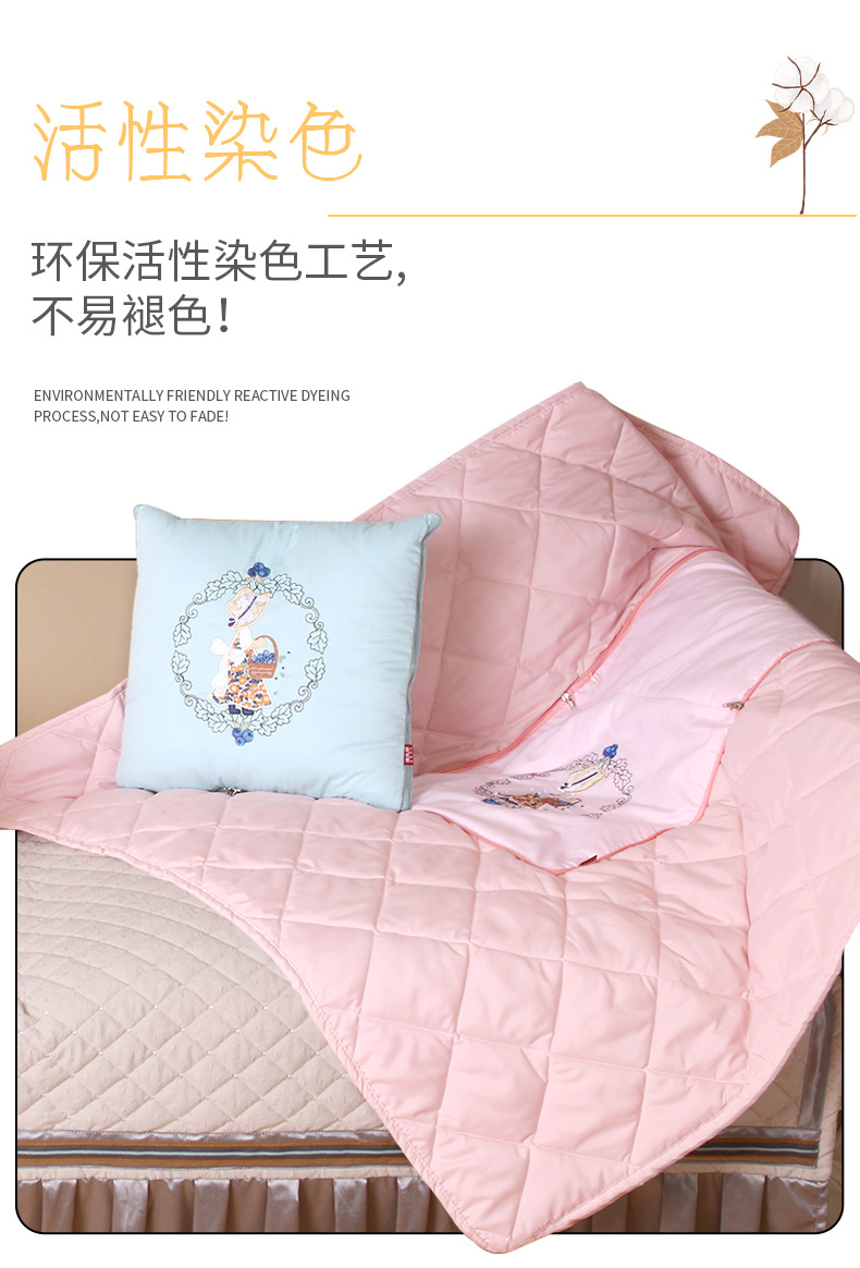 Wholesale of cartoon quilted throw pillows, Kanglewu air-conditioned throw pillows and quilts, two-in-one car throw blankets pic 13