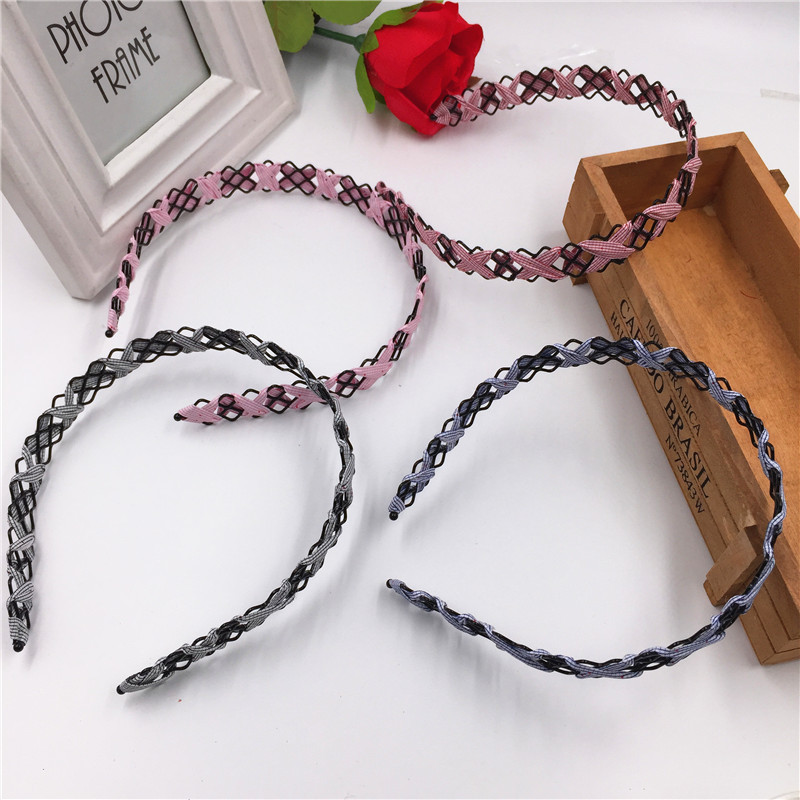 Korean style simple and versatile hair bands, steel wire wrapped fabric headbands, headbands, front press hair clips, night market 2-yuan store accessories supply pic 12