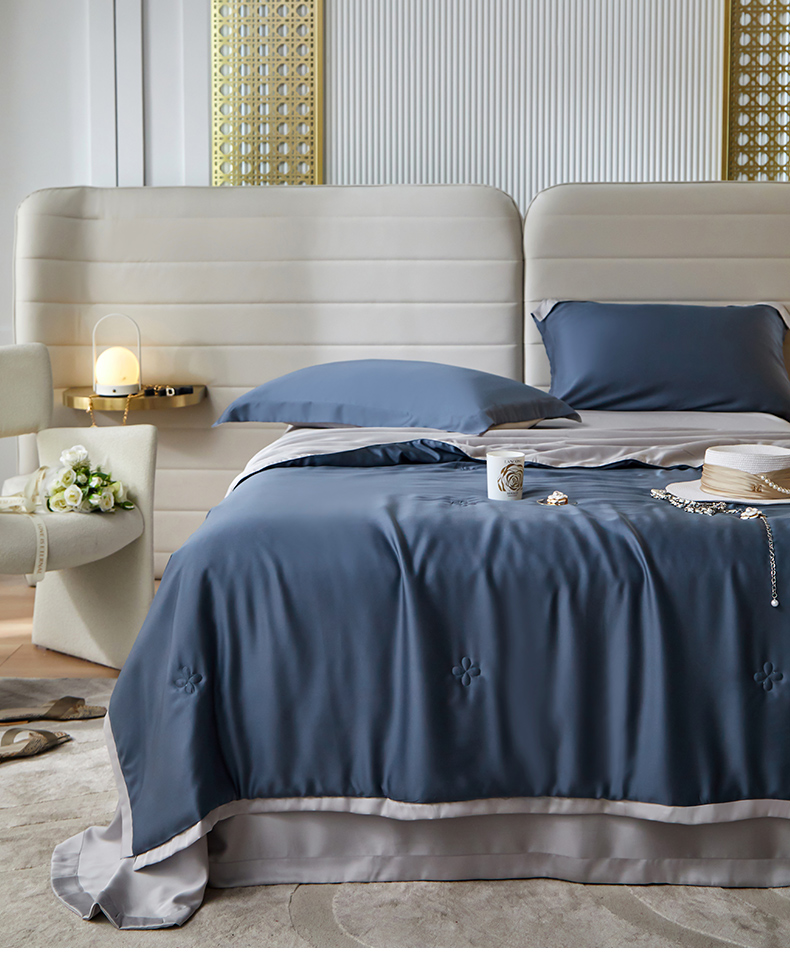 高端120支天丝夏凉被四件套夏季薄被子可水洗冰丝夏被真丝空调被.详情19