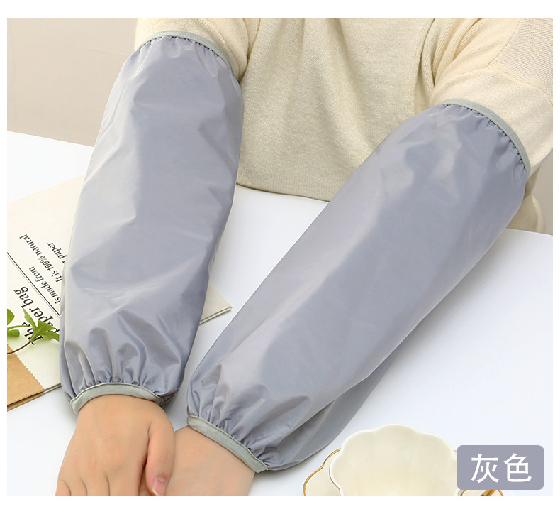 Wholesale of extended and enlarged waterproof sleeve sleeves in solid color, oil-proof, labor protection sleeves for men and women, adults and students pic 13