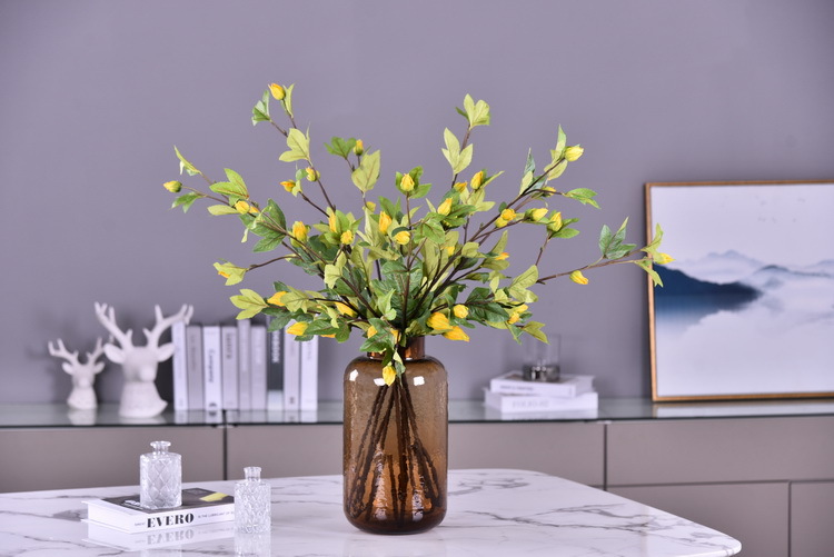 Factory direct sales of artificial hibiscus, modern and simple living room and hotel floor-standing artificial flowers wholesale, artificial roselle pic 25