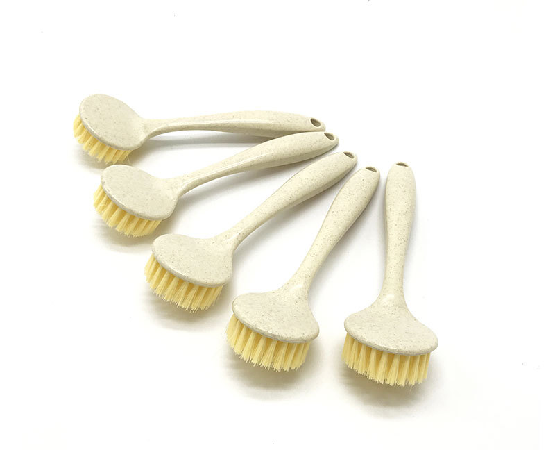 1086 Wheat straw pot brush with round head and long handle, kitchen cleaning pot and bowl brush, wholesale of general merchandise pic 3