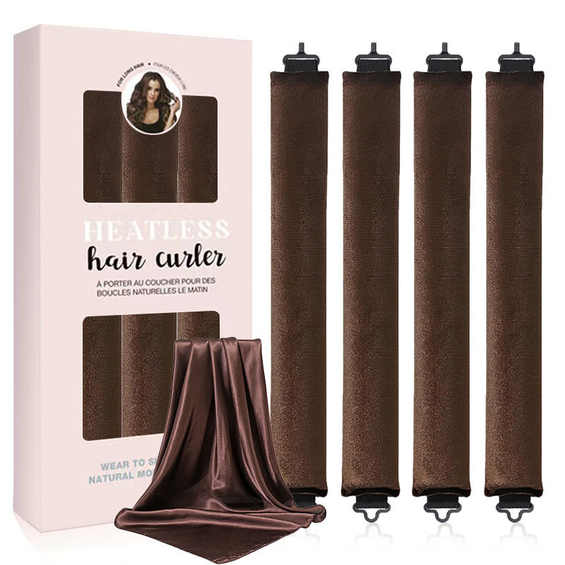 跨境专供3根装3cm无热卷发棒懒人睡眠大波浪带70cm丝巾双钩式批发详情3