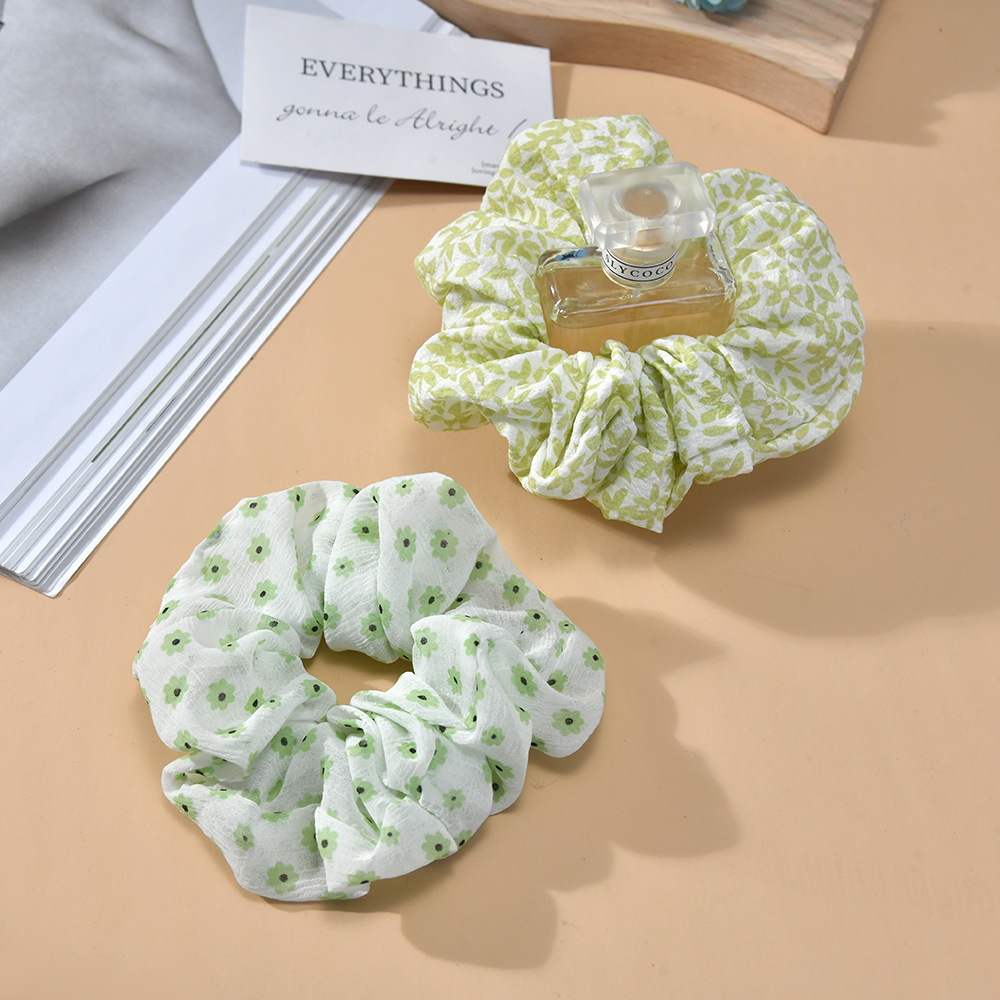 Wholesale of cross-border Korean InS-style fresh and sweet large intestine rings, summer updo hairstyles, and popular meatball hair bands pic 4