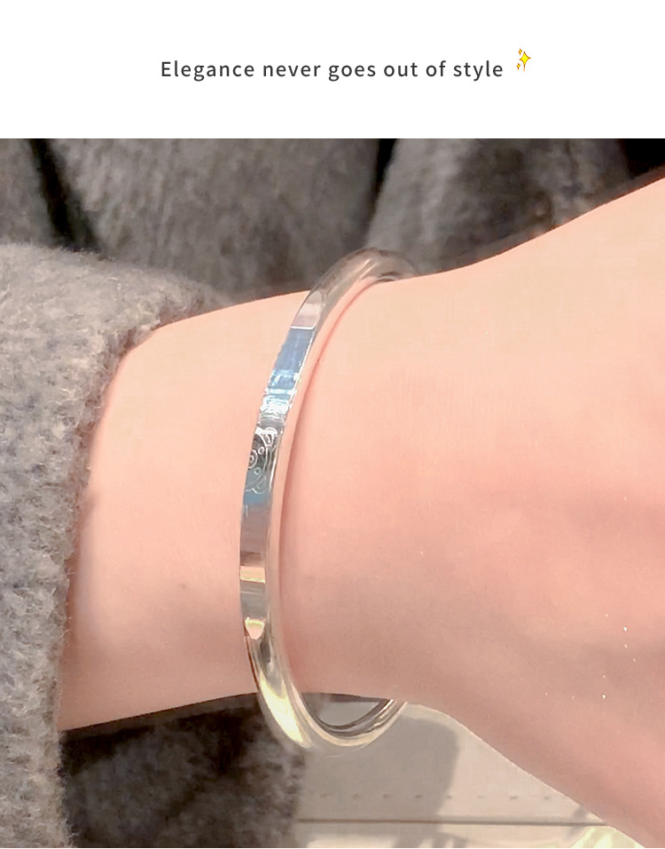s925 Silver bracelet for girls, high-end bear bracelet, silver bracelet, push-pull bracelet, bracelet, and silver jewelry pic 8