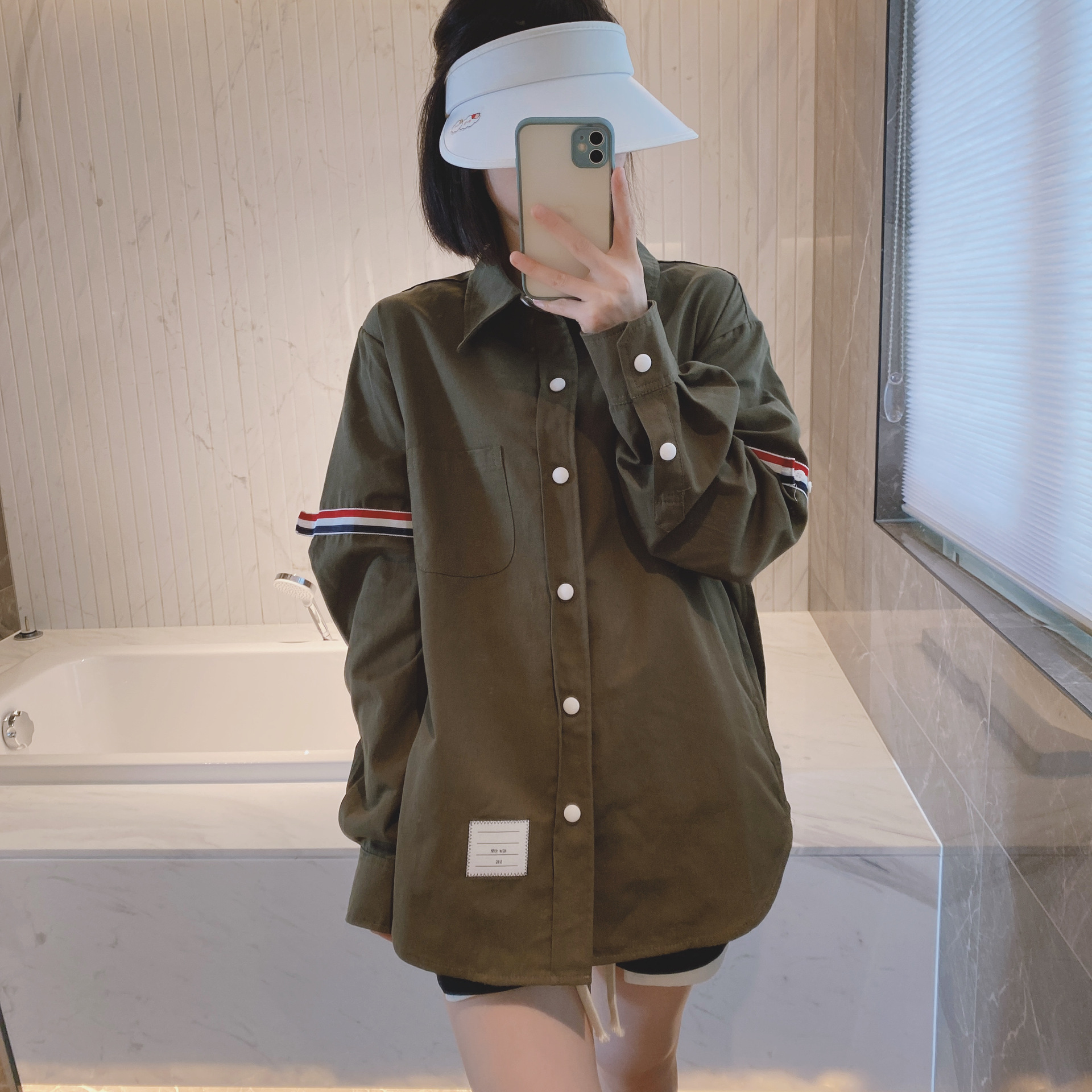 TB casual trendy brand poplin slim-fit solid white shirts for men and women, Oxford fabric shirts for women with long sleeves pic 24