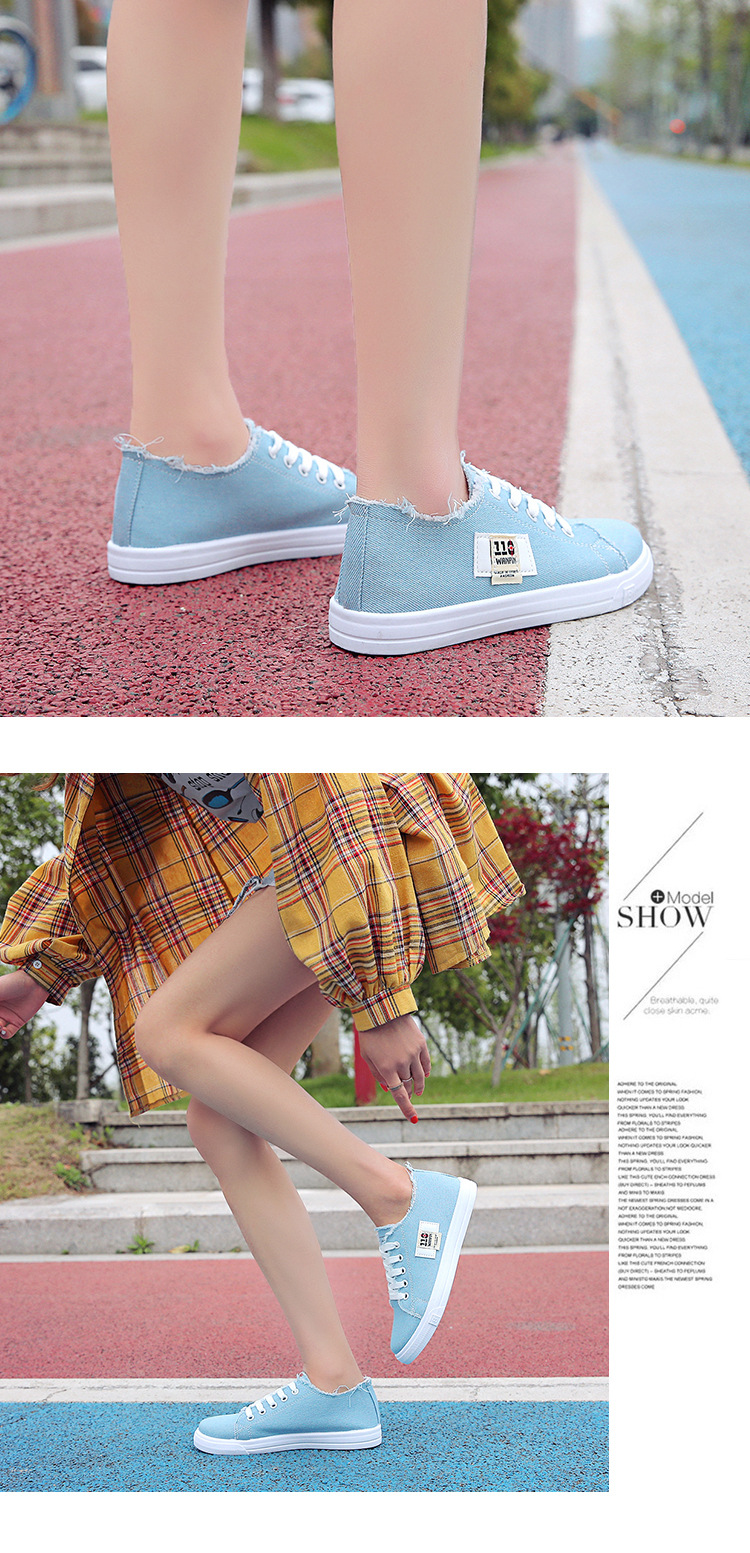 2024春季新款韩版拼色帆布鞋女透气系带学生休闲小白鞋女一件代发详情9