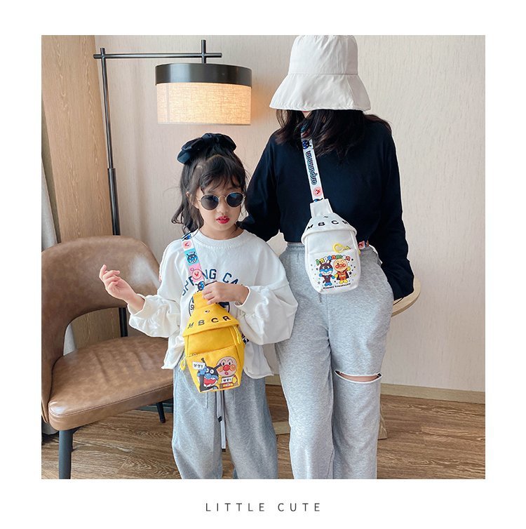 批发儿童胸包面包卡通超人包男女童帆布单肩斜挎包亲子手机儿童包详情1