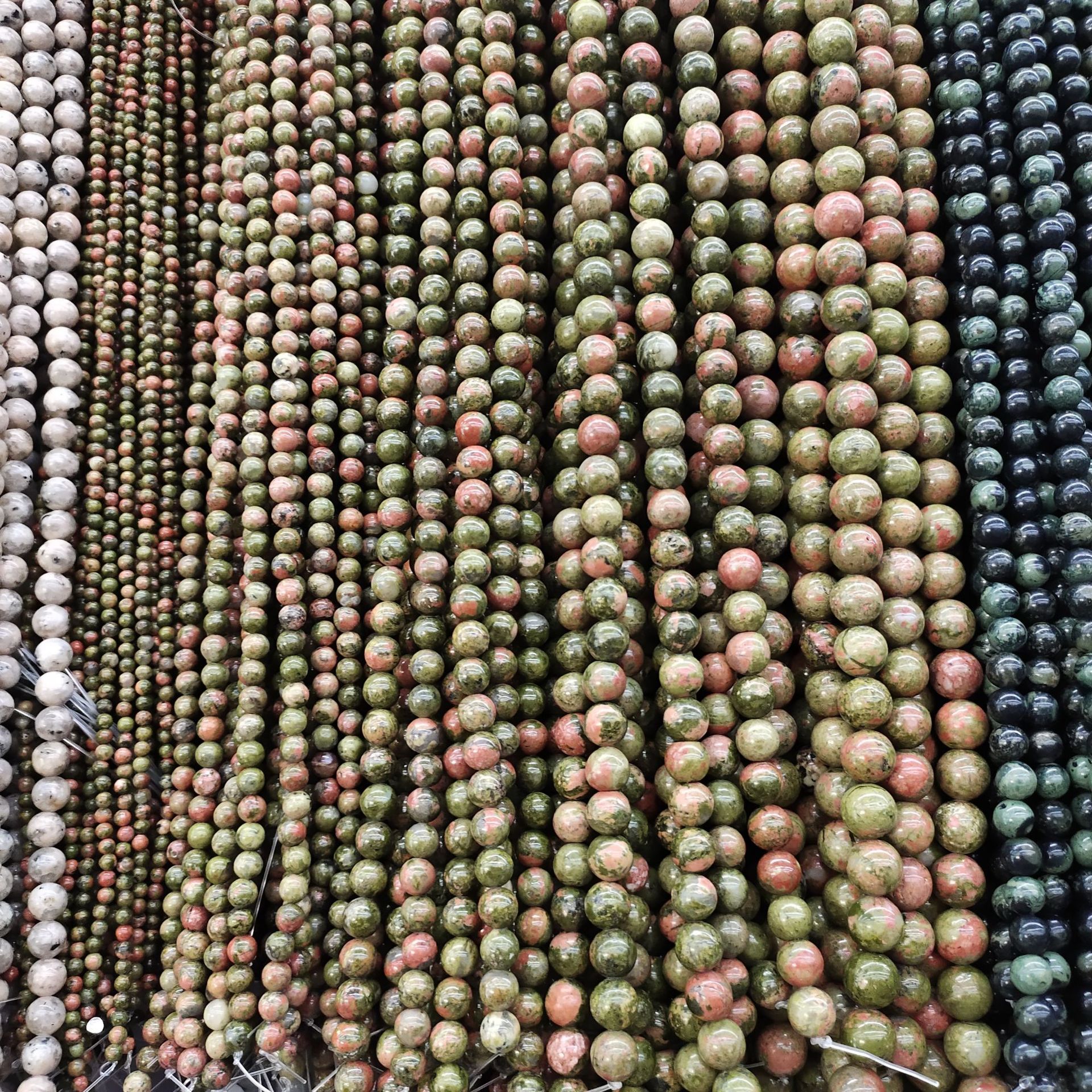 天然石圆珠 杂石野石散珠DIY饰品配件手串手工串珠材料半成品现货详情62