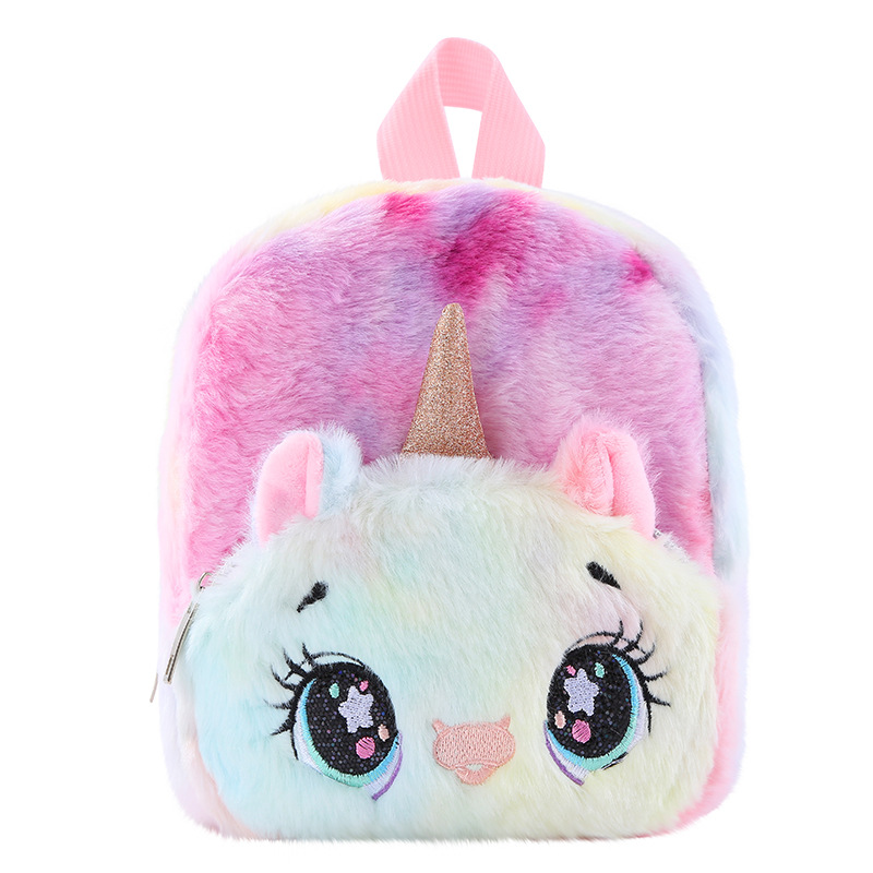 Unicorn独角兽毛绒小书包少女休闲背包双肩包可爱卡通幼儿 收纳包 pic 13