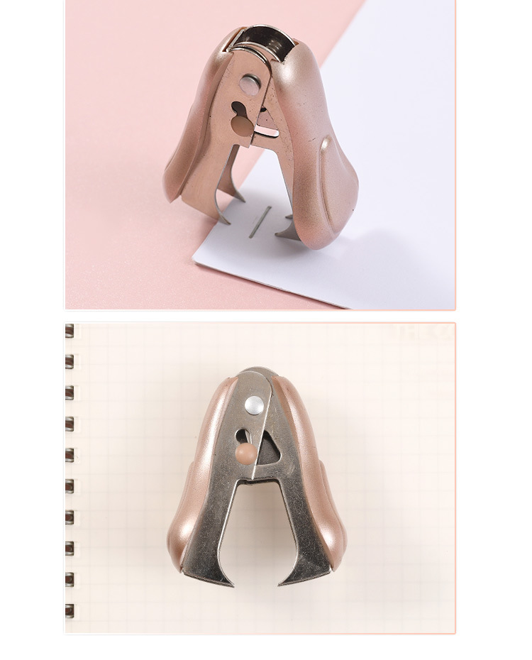 Factory-customized 12 # rose gold stapler, manual labor-saving binding machine, double-hole punching machine and nail lifting machine set pic 10
