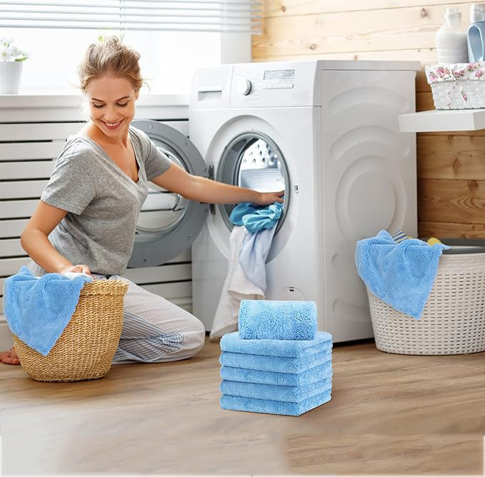 超细纤维珊瑚绒无边毛巾 擦车吸水不伤漆550GSM激光切边擦车巾详情14