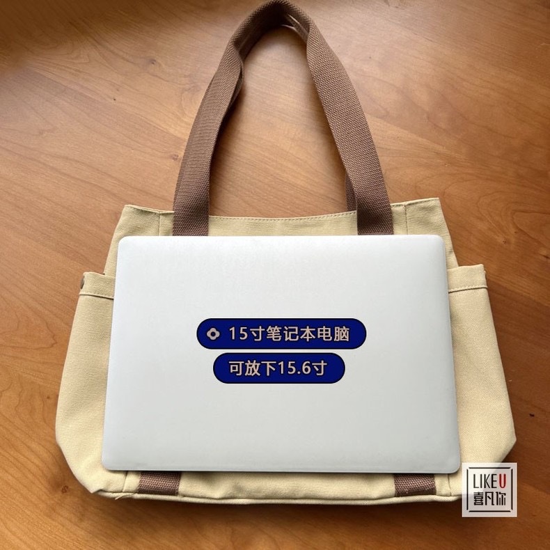 帆布包包女手提袋单肩包大学生百搭手提包通勤大容量补课袋多口袋详情11