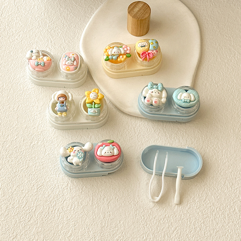One-piece drawer-type contact lens case, beauty contact lens companion box, cute care box, compact and portable CT35 pic 6