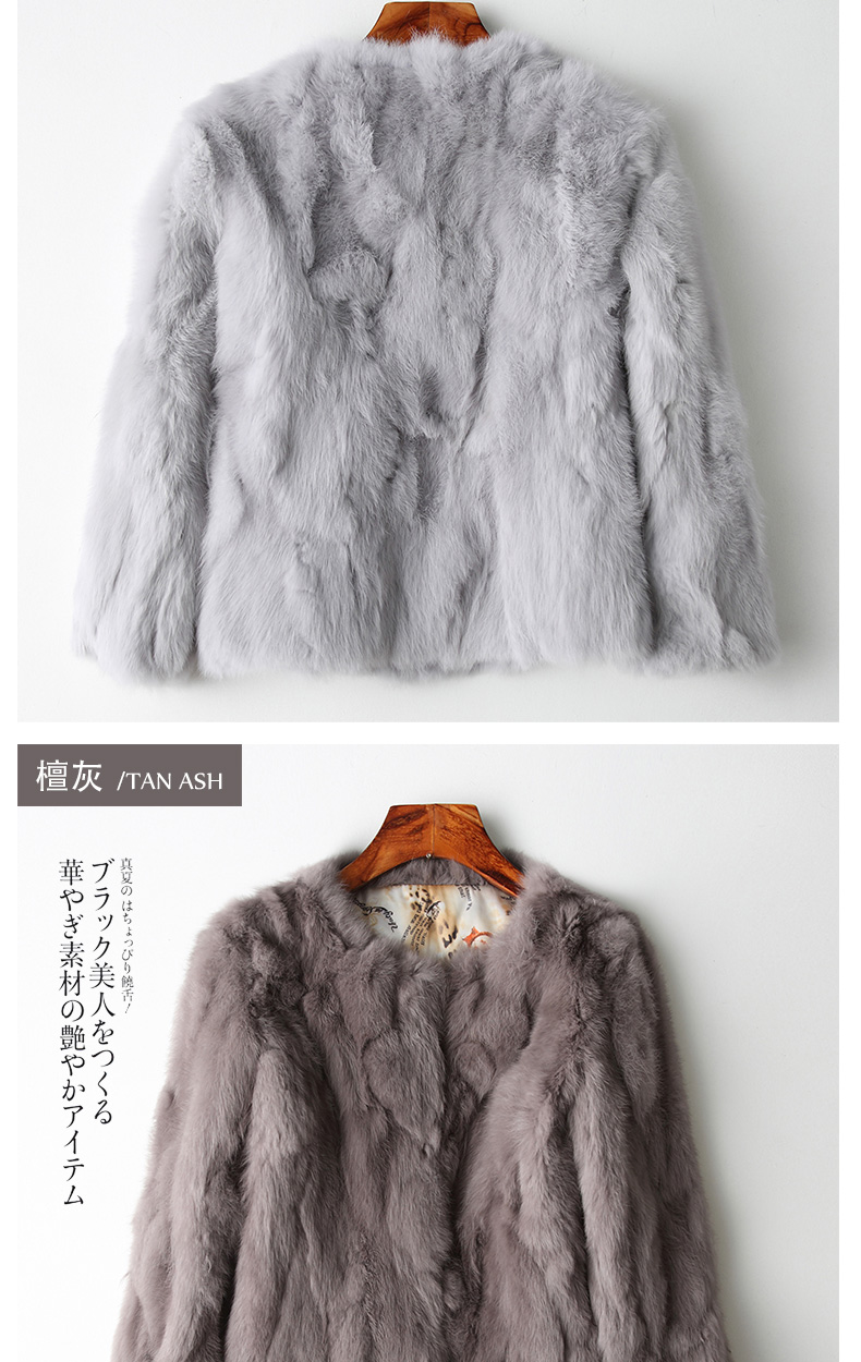 Export trade, one-piece consignment of real rabbit fur coats for women, short style, new Korean style, slimming fur wholesale pic 15