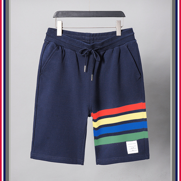 TB teñido teñido cuatro barras rayas moda hombre verano moda pantalones de algodón moda marca pantalones medios pantalones deportivos pantalones casuales hombres pic 62