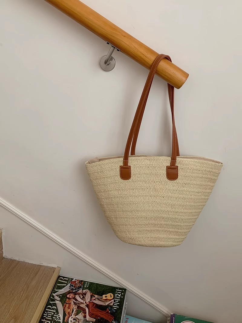 草编包包女大容量2023新款度假沙滩包编织水桶包菜篮通勤托特包潮详情21
