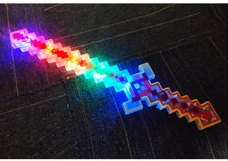 跨境热销马赛克剑我的世界声光格子剑水晶刀剑音乐刀剑激光剑批发详情6