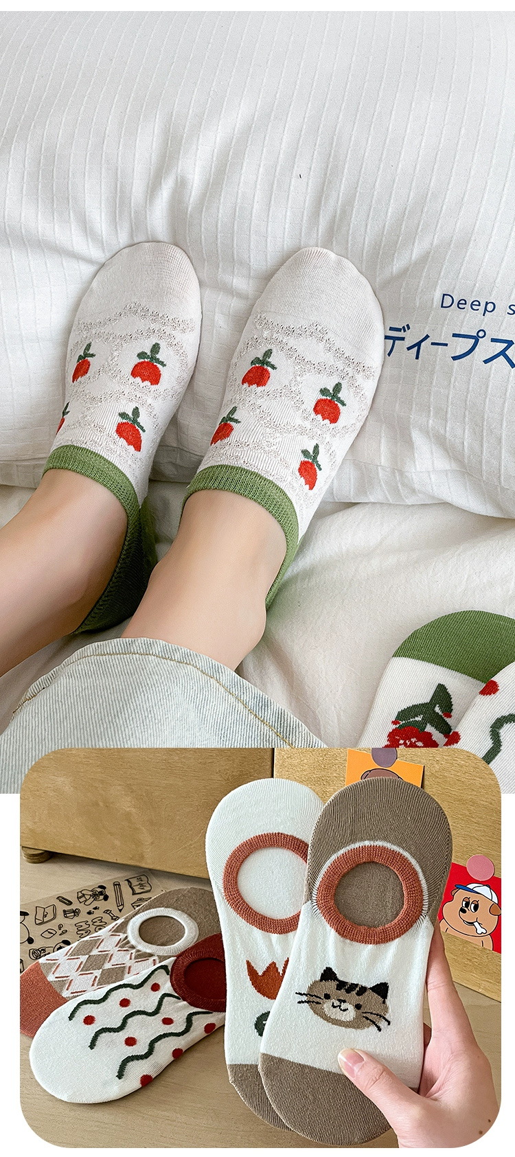 纯色全棉袜子女夏薄款船袜女 袜子隐形夏季棉袜 日系浅口硅胶短袜详情6